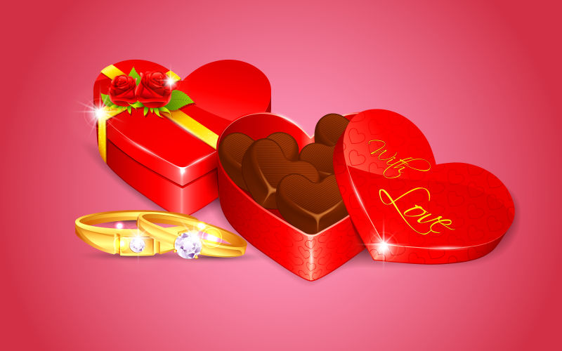 情人节巧克力插图矢量设计