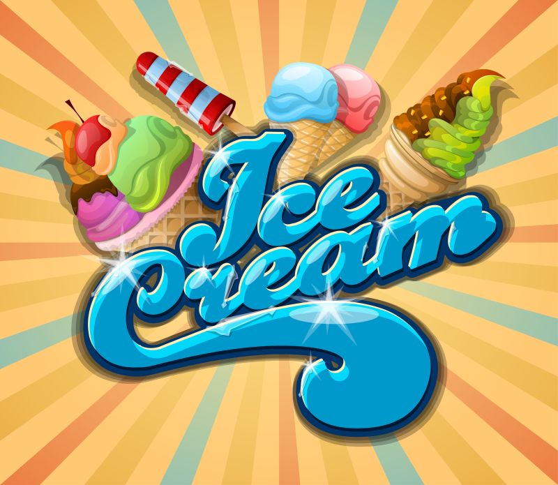 创意矢量冰淇淋的平面海报设计