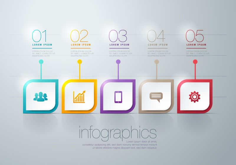 矢量现代商业彩色抽象信息图表设计
