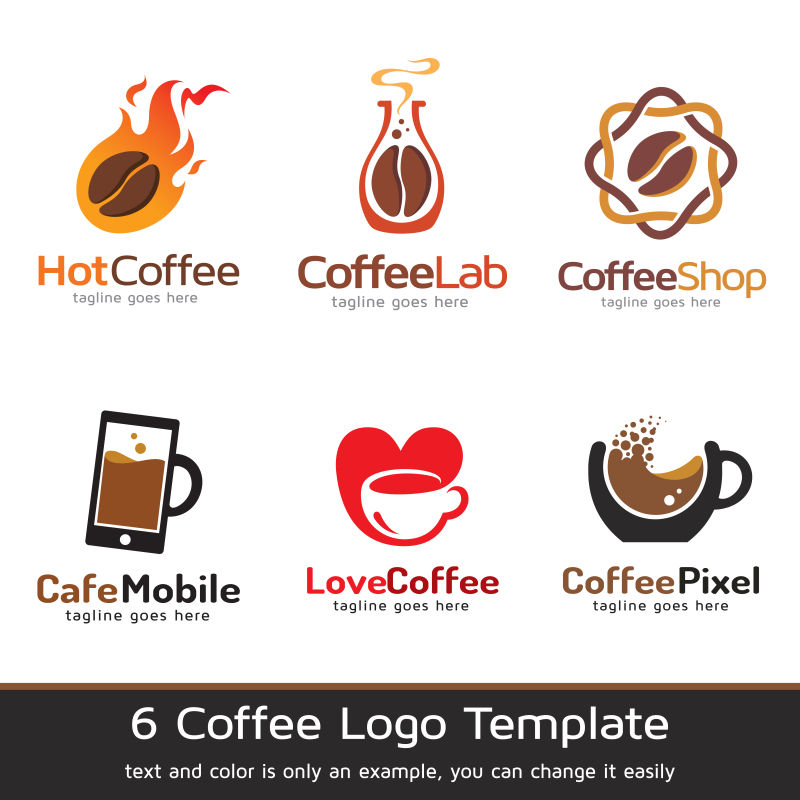 咖啡店标志矢量创意logo设计