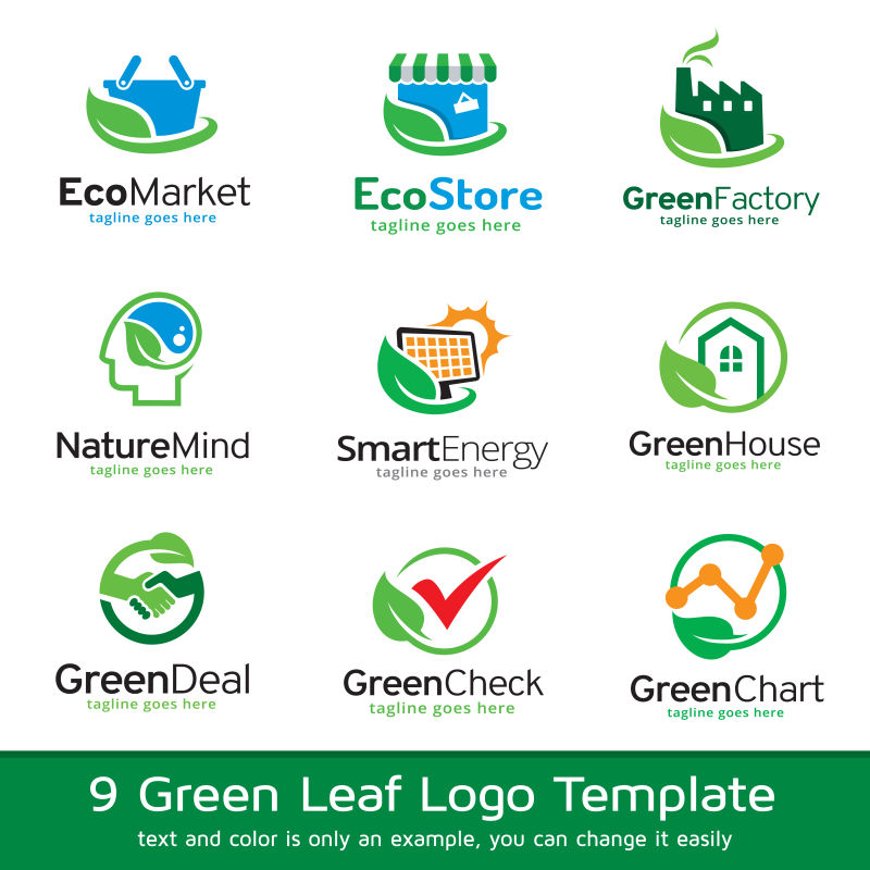 绿色生活的标志矢量创意logo设计