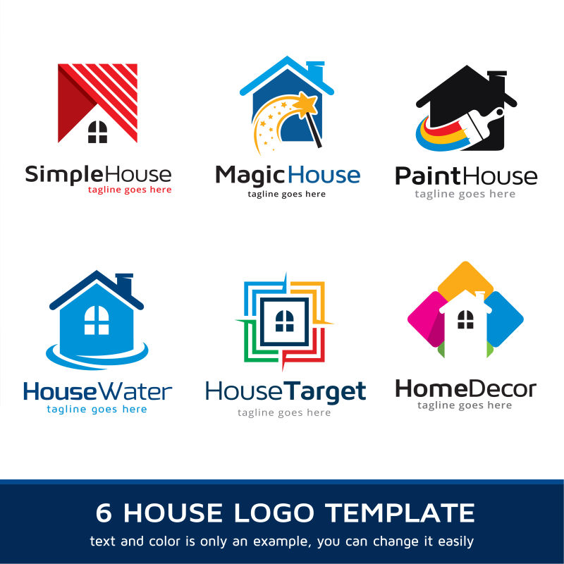 房屋装修标志矢量创意logo设计