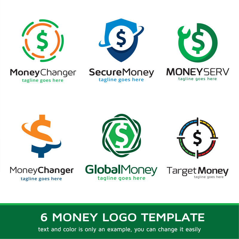 货币标识矢量创意logo设计