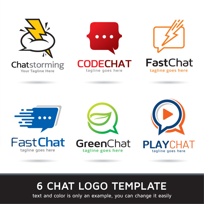 聊天程序矢量创意logo设计