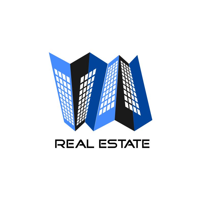 矢量蓝色房地产logo