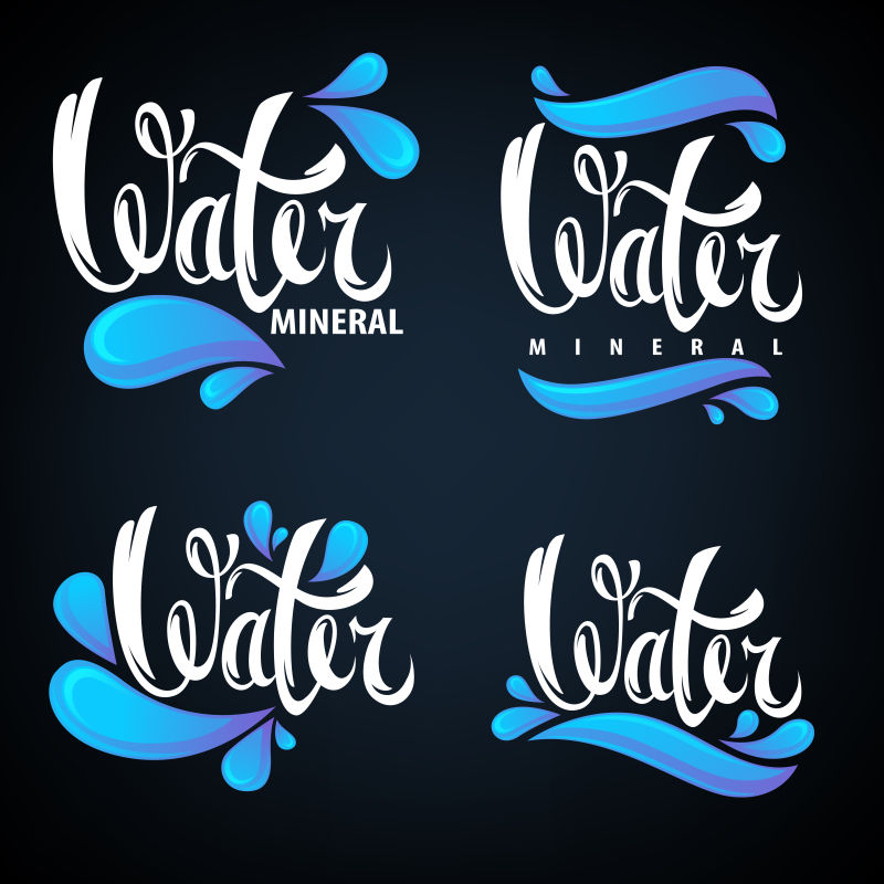 蓝色水滴状矢量创意logo设计