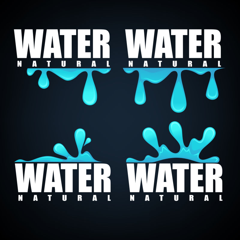天然水滴矢量创意logo设计