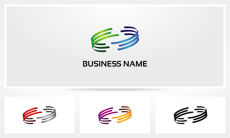 创意矢量现代商业彩色线条元素标志设计