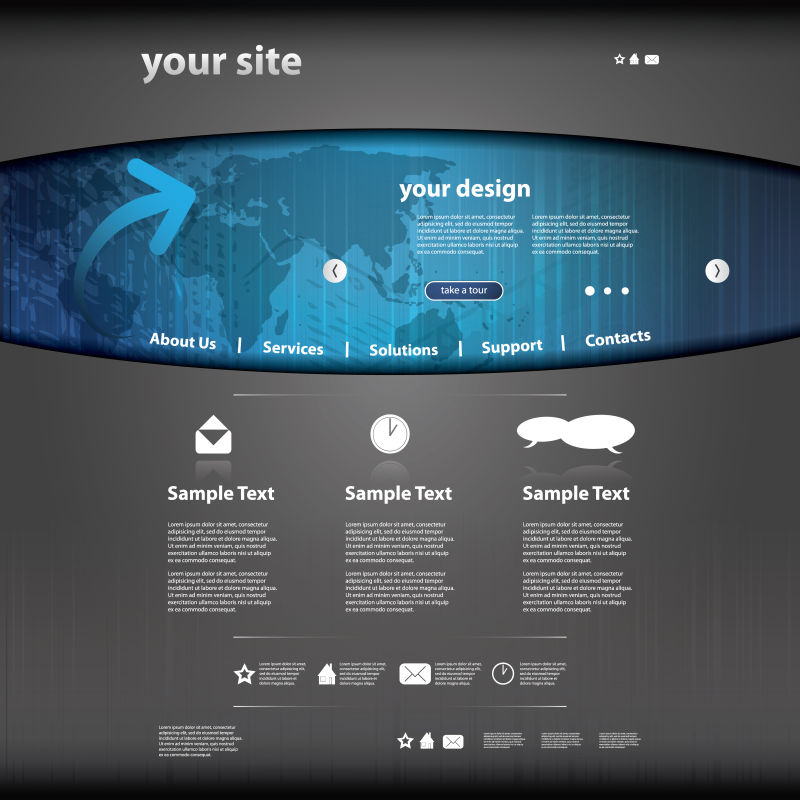 创意矢量现代商业网站设计