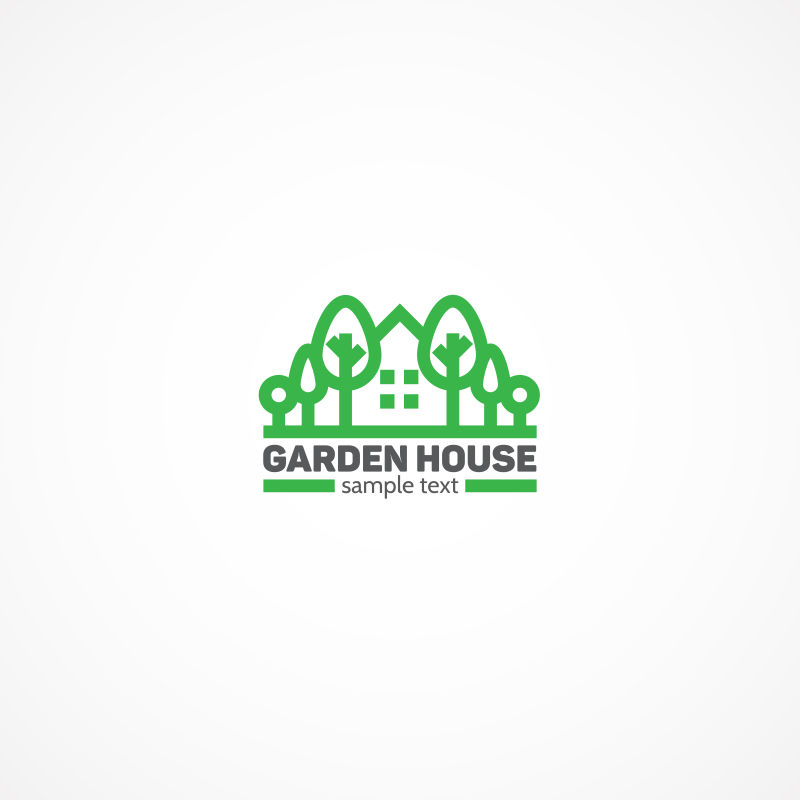 绿色花园住宅矢量创意logo设计