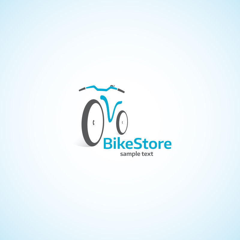 自行车商店标志矢量创意设计