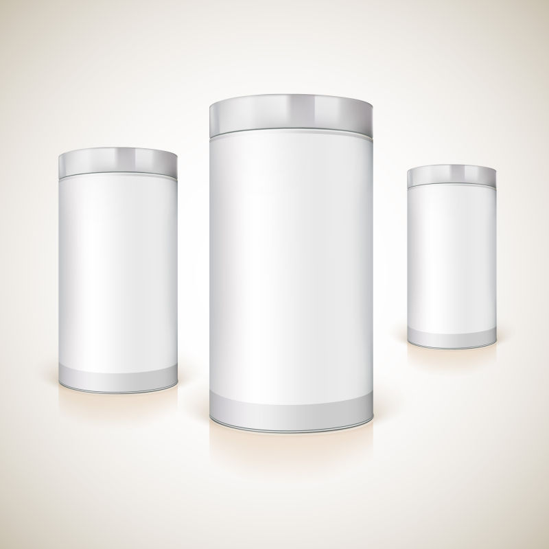 矢量空白铝制圆罐设计