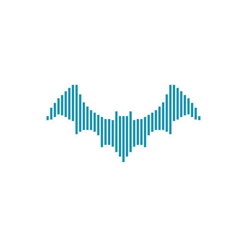 音乐蝙蝠标志设计元素矢量