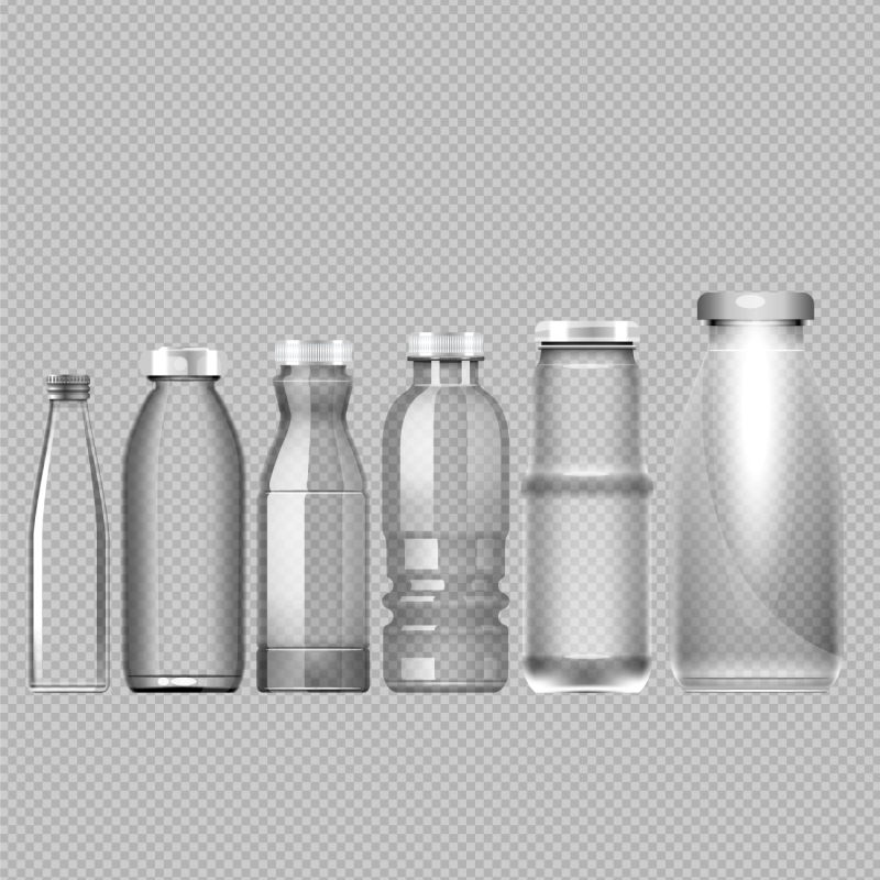 矢量各式透明瓶子设计