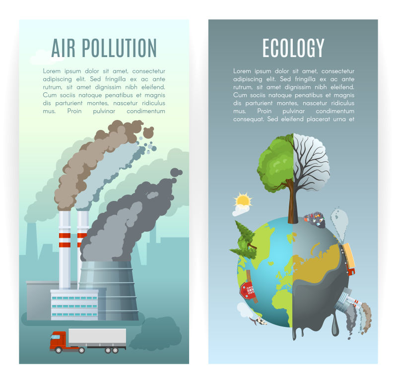 环境污染概念横幅矢量设计