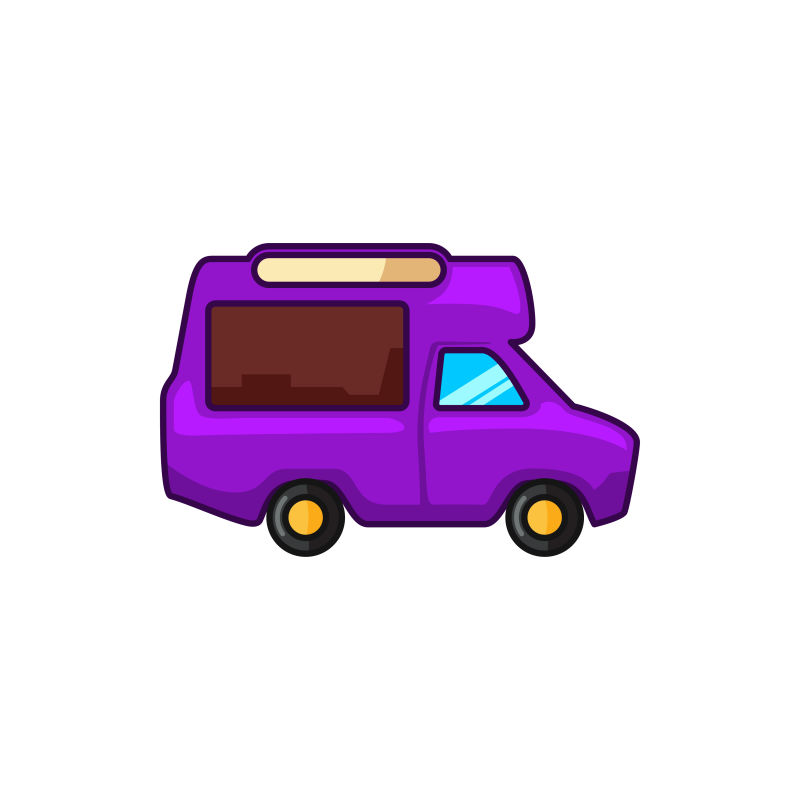 矢量的紫色快餐车图标