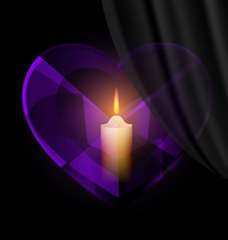 创意矢量浪漫的黑暗中的蜡烛