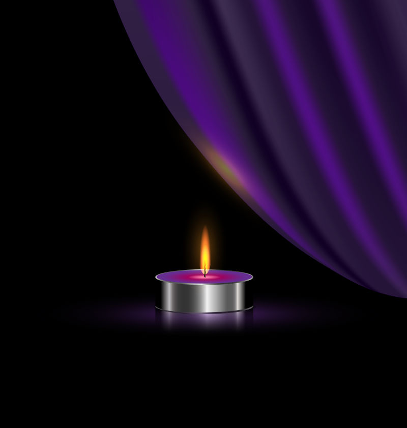 矢量创意紫色蜡烛