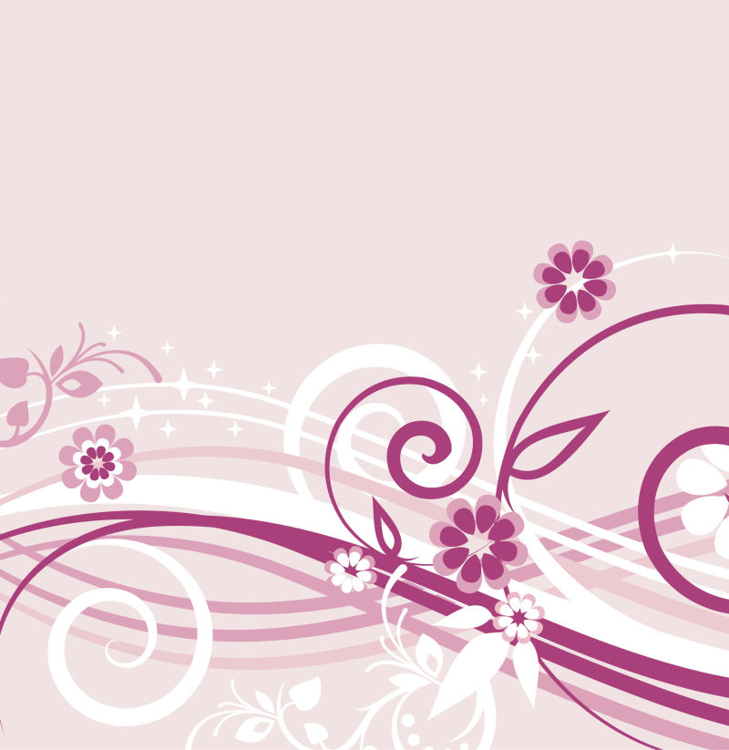矢量粉色浪漫花卉设计背景