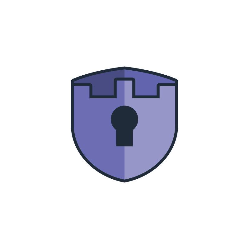 城堡盾安全保护盾牌标志矢量设计