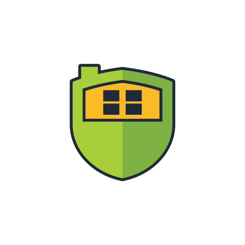 房屋盾安全保护标志矢量设计