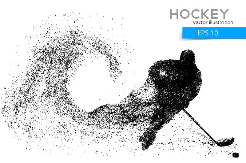 矢量设计冰球比赛运动员竞技剪影
