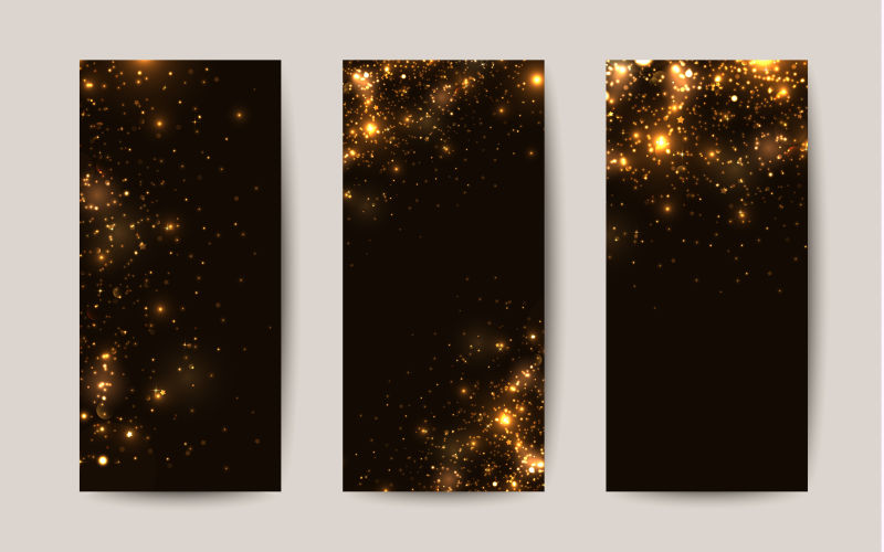 抽象矢量黄色光点元素的背景卡片