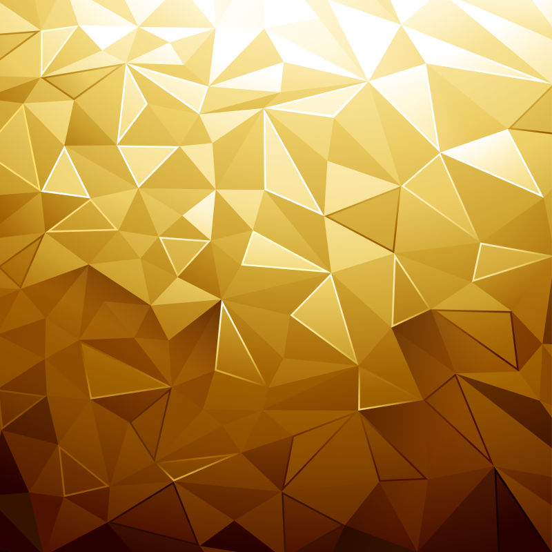 抽象矢量金色三角元素闪光背景