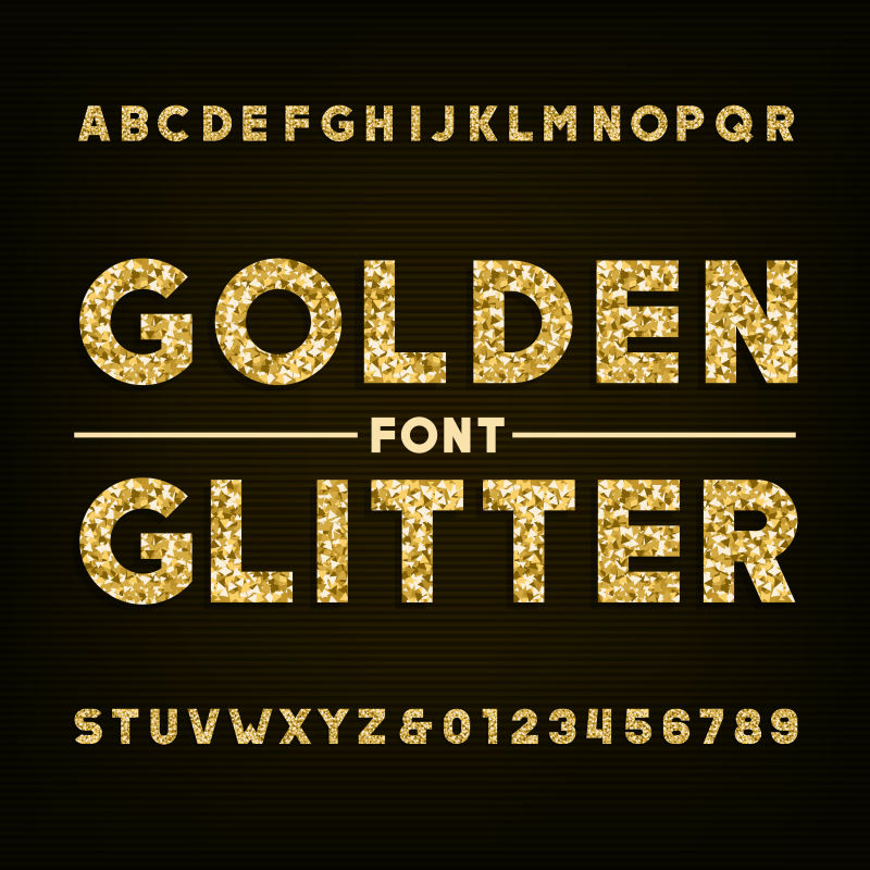 抽象矢量金色闪亮元素的字母设计