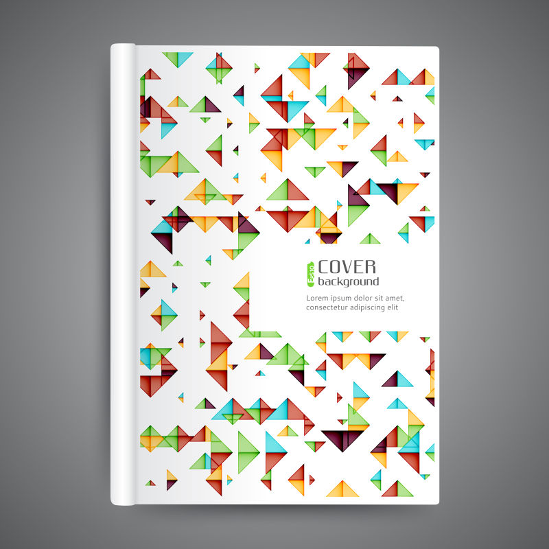 彩色三角几何书刊封面设计