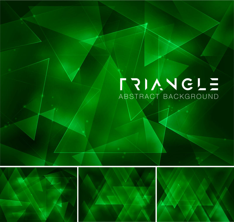 创意矢量绿色几何三角抽象背景