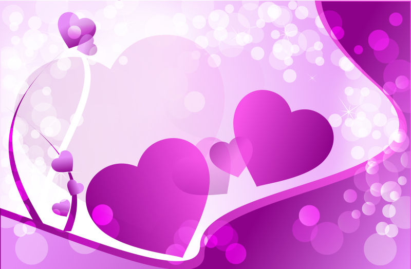 紫色情人节插图矢量设计
