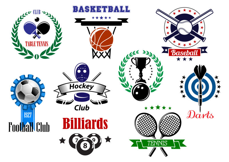 创意矢量各种体育标志设计