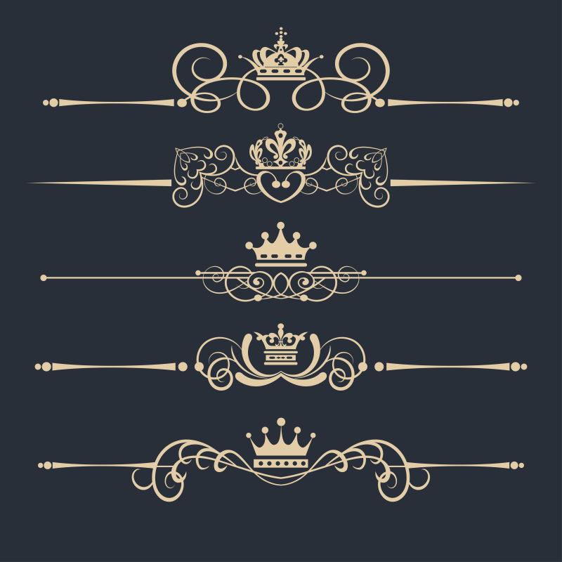 维多利亚时代矢量装饰元素标志