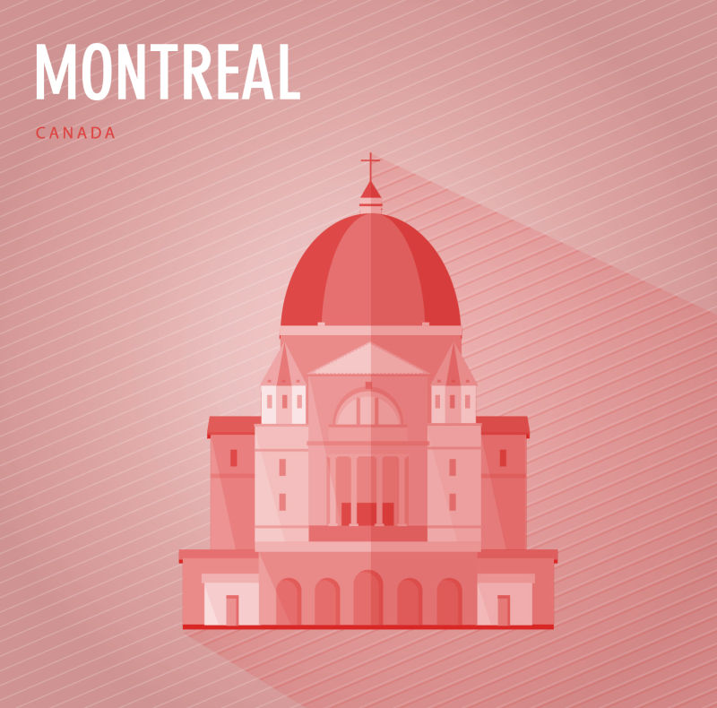 矢量加拿大著名建筑插图