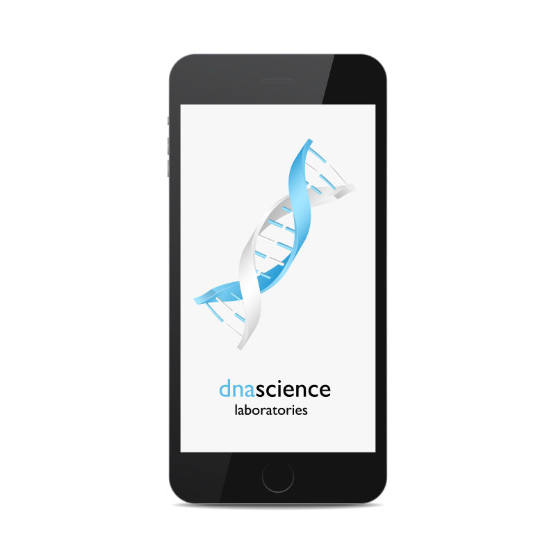 矢量DNA标志在现实智能手机屏幕说上