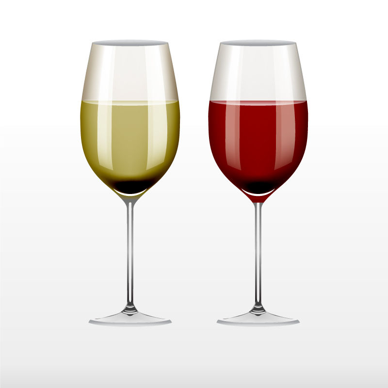 两种不同颜色的矢量酒杯
