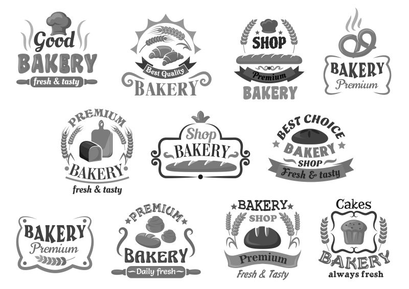 矢量的面包店创意标签设计