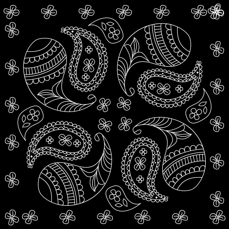 矢量黑色和白色抽象的地毯的方形图案设计