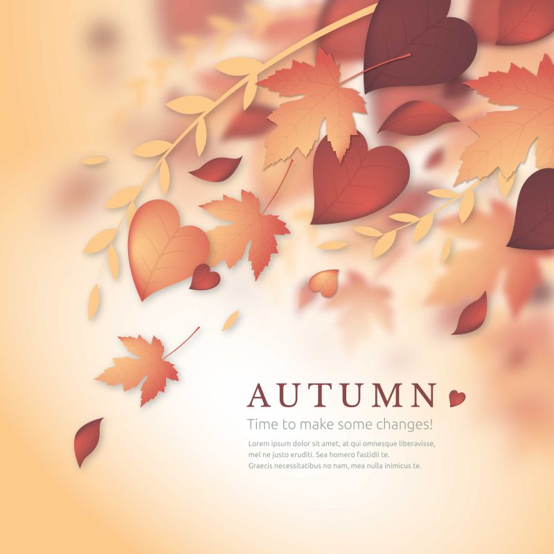 抽象的秋叶背景矢量设计