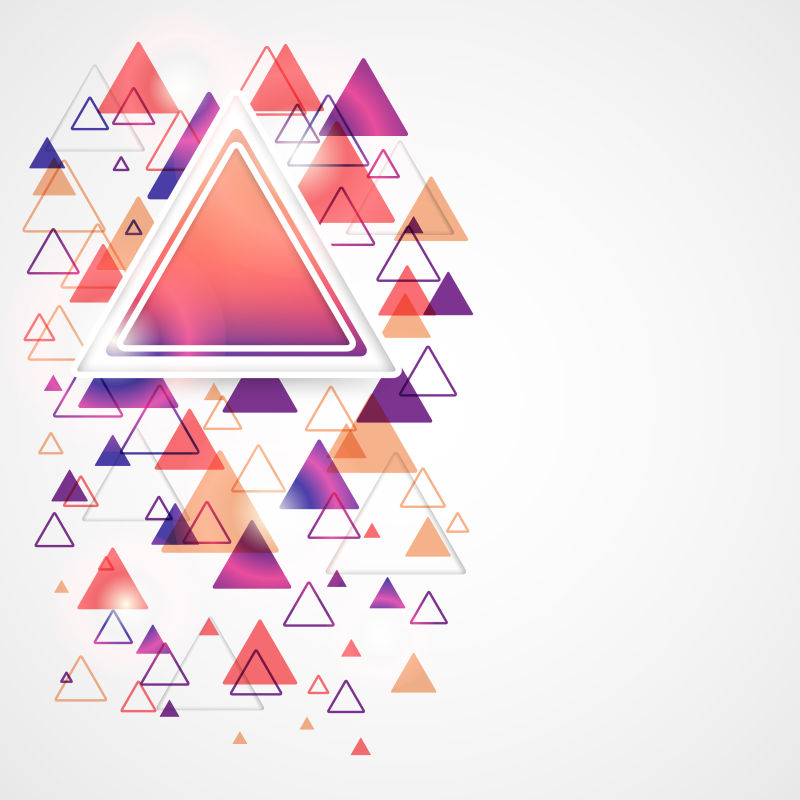矢量抽象背景与彩色三角形
