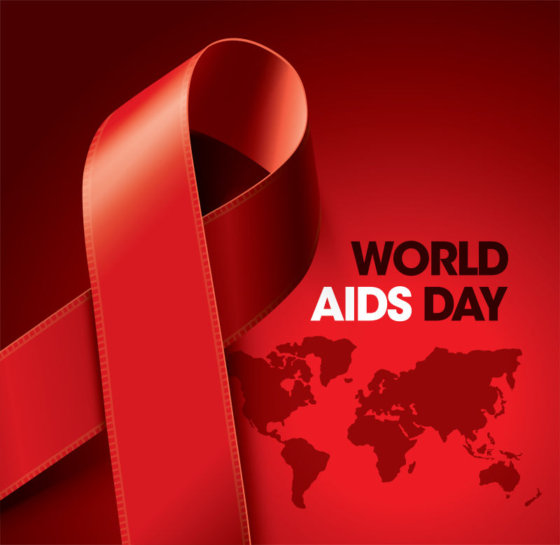 艾滋病宣传红丝带矢量设计