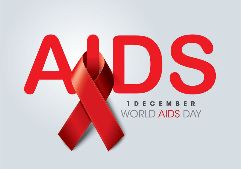艾滋病标语插图矢量设计