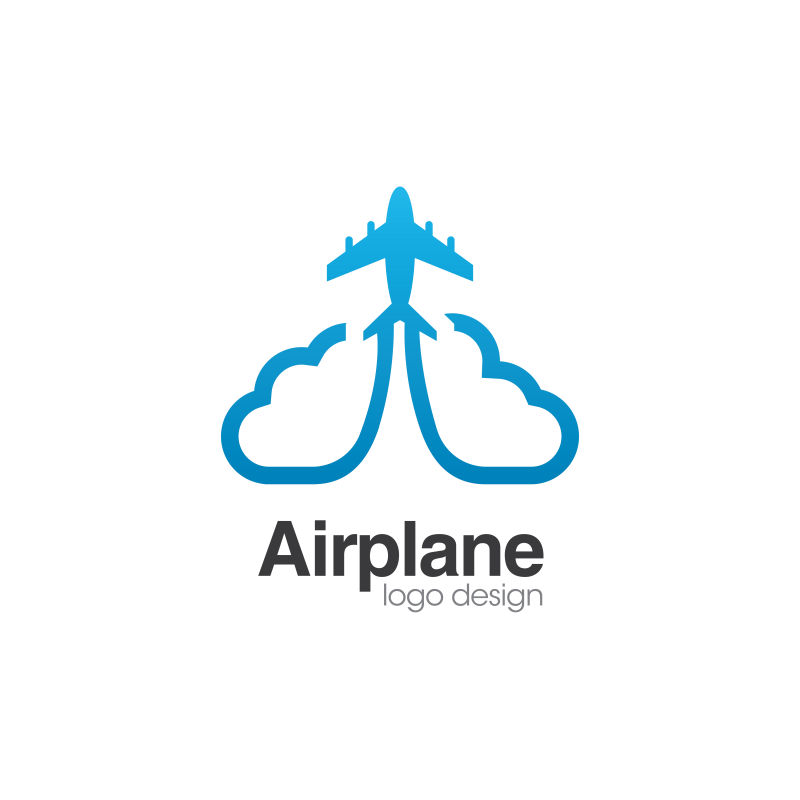 矢量飞机创意logo