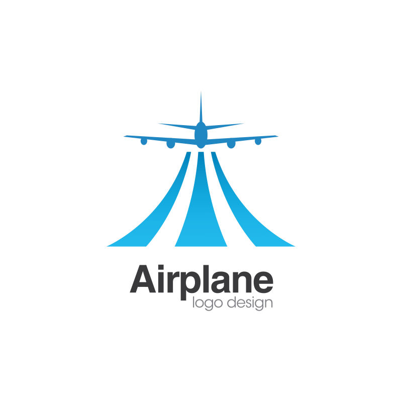 飞机logo创意概念矢量插图