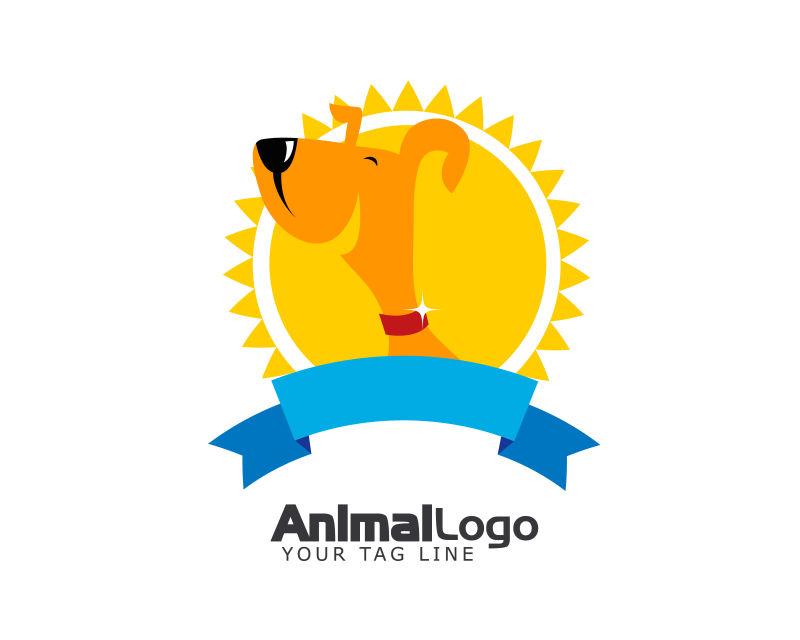 矢量卡通可爱犬logo设计