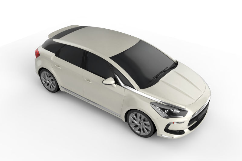 白色背景下的白色汽车模型的设计