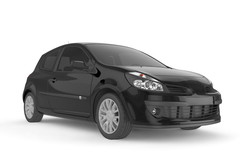 白色背景上的黑色SUV汽车模型展示