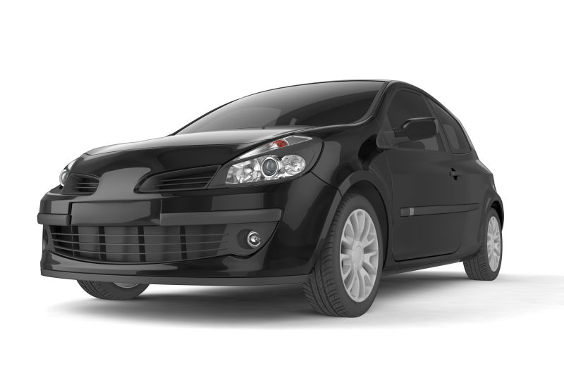 白色背景上的黑色汽车车灯和车轮设计