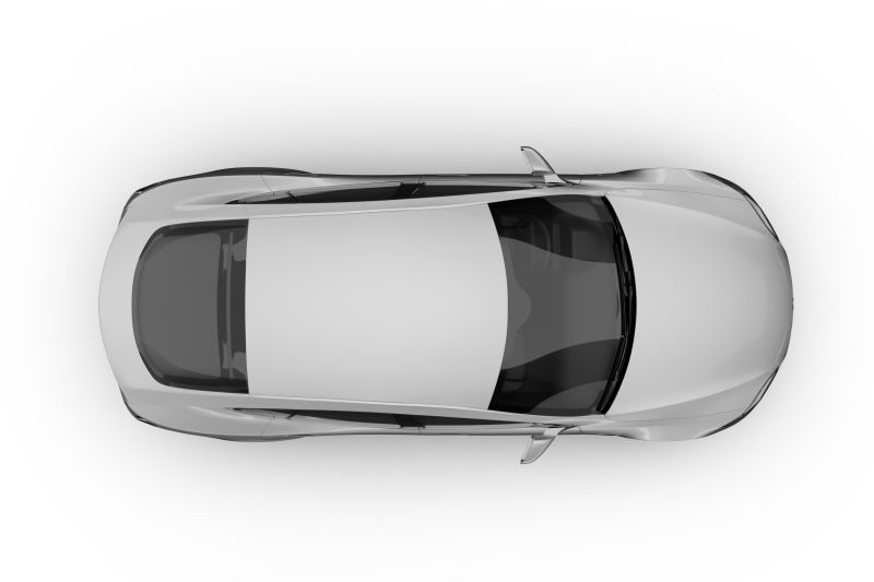 白色背景上的白色汽车模型展示